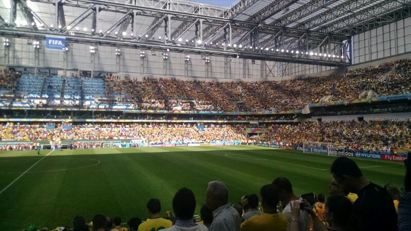 Partida entre as eliminadas Espanha e Austrália foi a terceira realizada em Curitiba. (Foto: Marcela Mendes/BandNewsFM Curitiba)