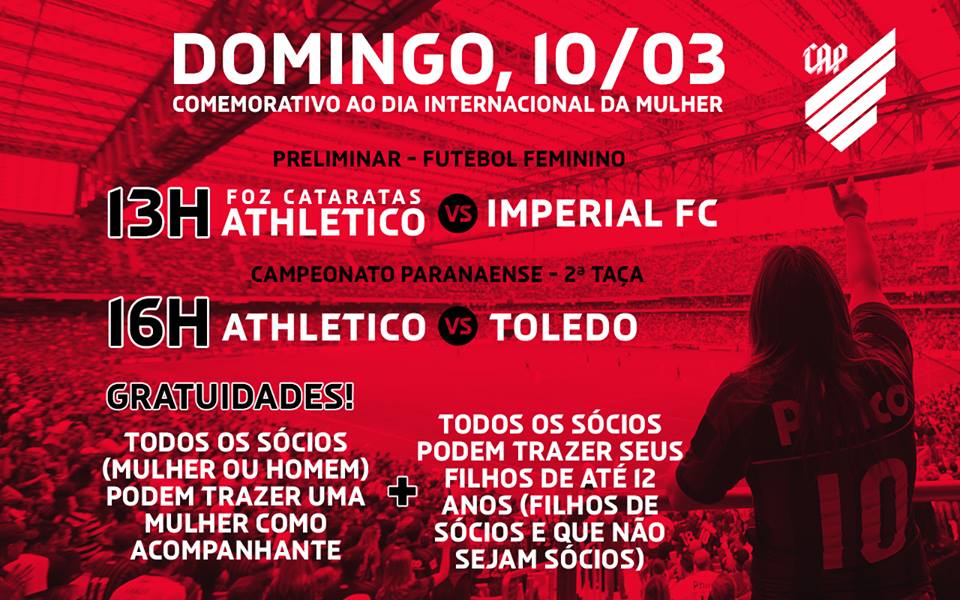  Athletico promove partida com equipes femininas na Arena da Baixada neste domingo