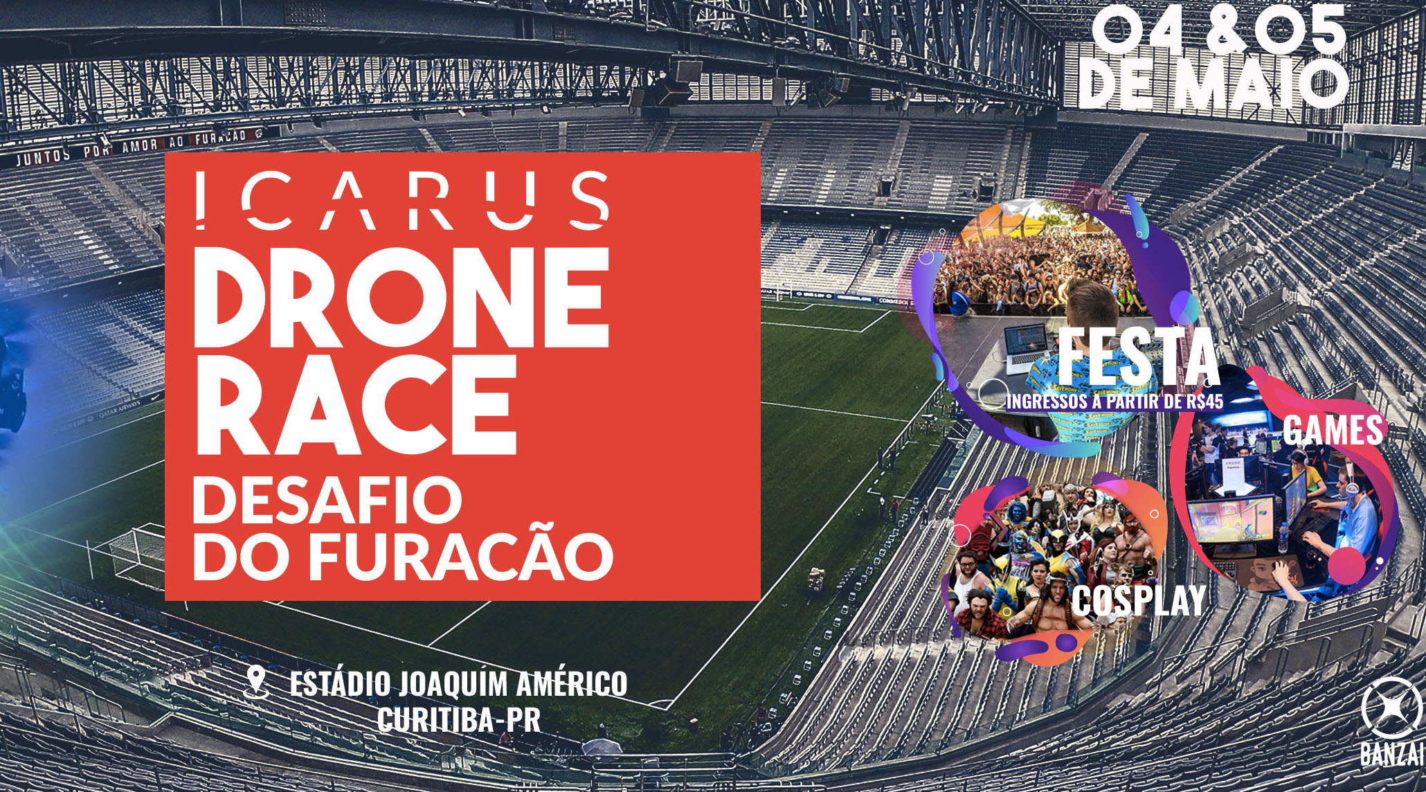  Arena da Baixada vai ser palco de corrida de Drones