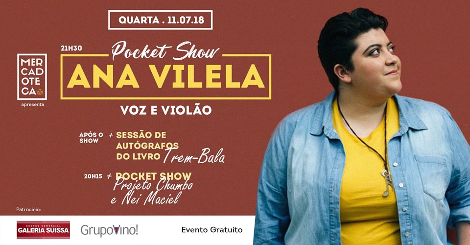  Cantora Ana Vilela faz apresentação gratuita e lança livro na Mercadoteca