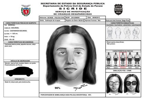  Polícia divulga retrato falado no caso de menina desaparecida em Porto Amazonas