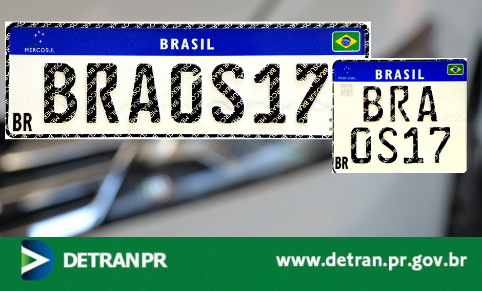  Novo modelo de placa de automóvel padrão Mercosul passa a valer no Paraná
