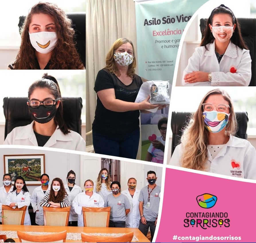  Projeto Contagiando Sorrisos doa máscaras com sorrisos para comunidades carentes e hospitais