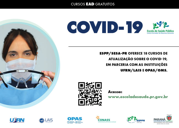  Escola de Saúde Pública do Paraná oferece cursos com temas ligados à Covid-19