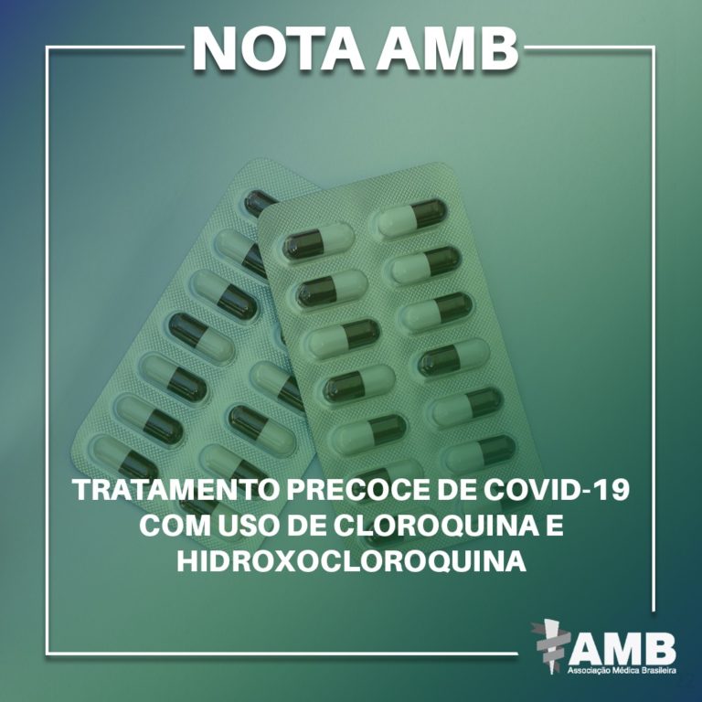  AMB se posiciona contra o uso de medicações como cloroquina para tratamento precoce da covid-19