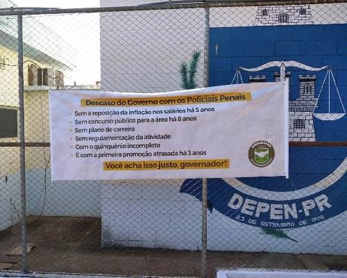  Policiais penais protestam e restringem entrada no complexo penitenciário de Piraquara