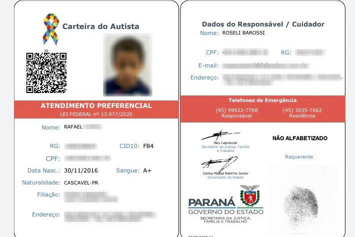  Paraná registrou mais de 2.600 Carteiras de Identificação da Pessoa Autista