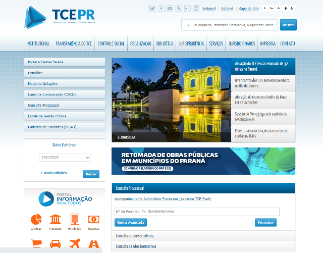  Site e serviços do TCE-PR foram restabelecidos