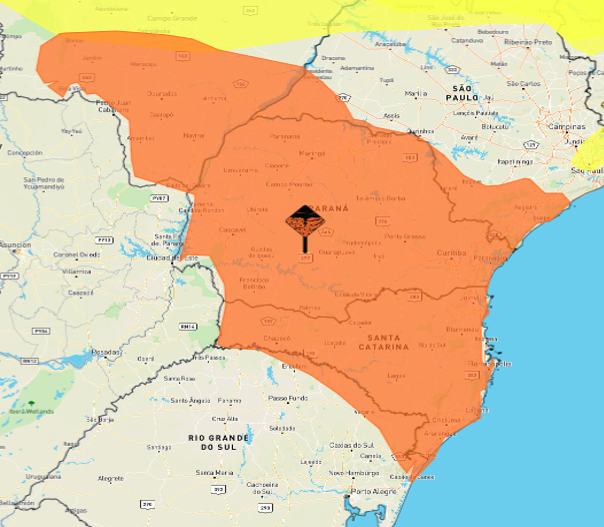  Tempestade e ventania atingem o Paraná nessa segunda-feira