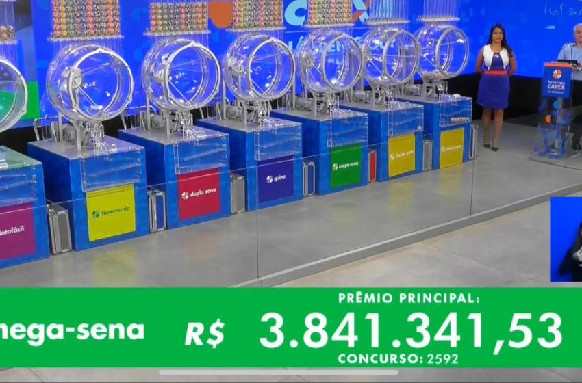  Mega-Sena: confira os números sorteados no concurso 2592