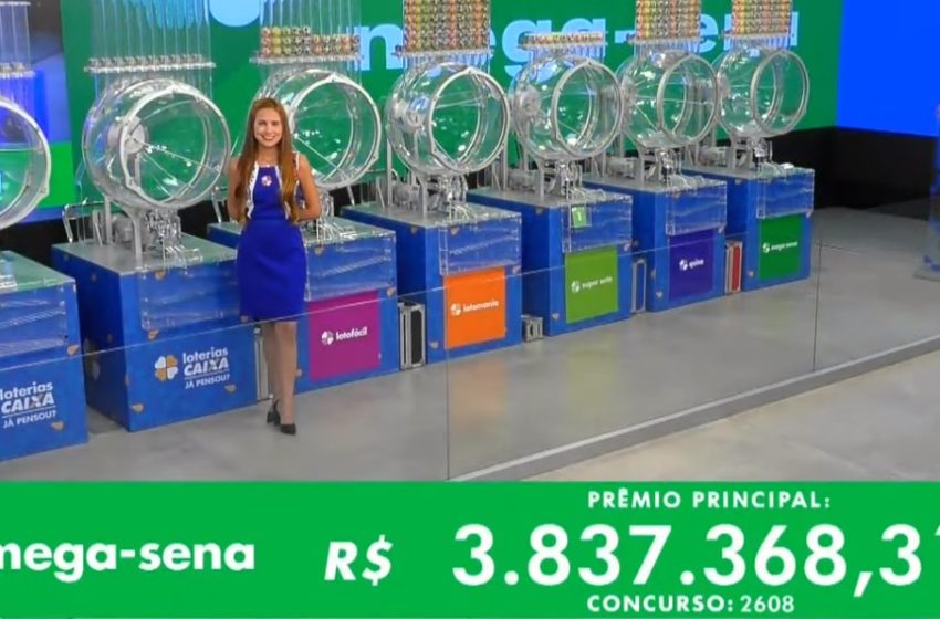  Veja os números sorteados no Concurso 2608 da Mega-Sena