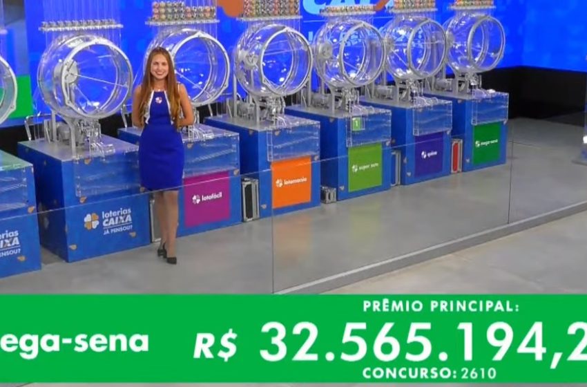  Veja os números sorteados no Concurso 2610 da Mega-Sena