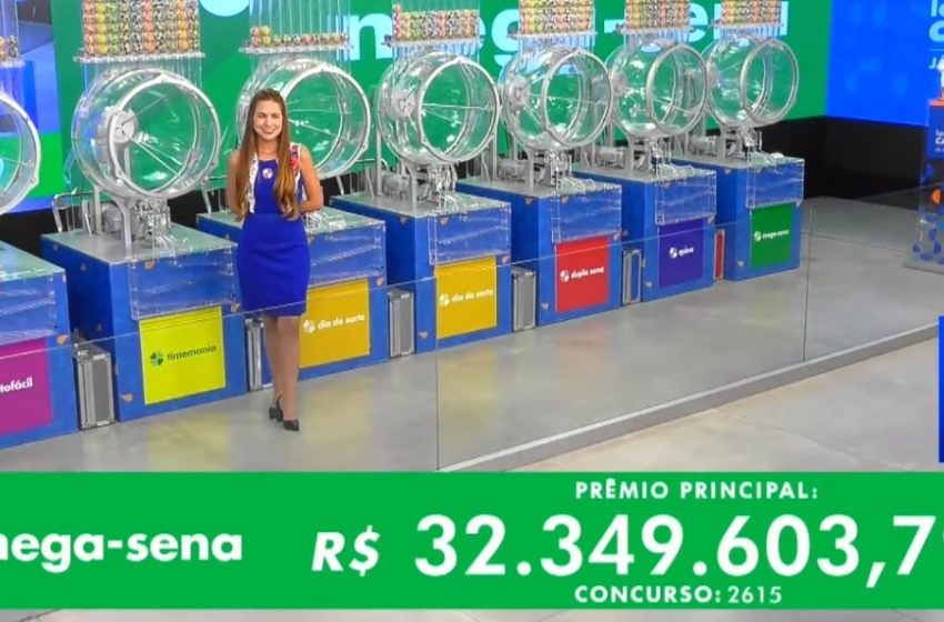  Veja os números sorteados no Concurso 2615 da Mega-Sena