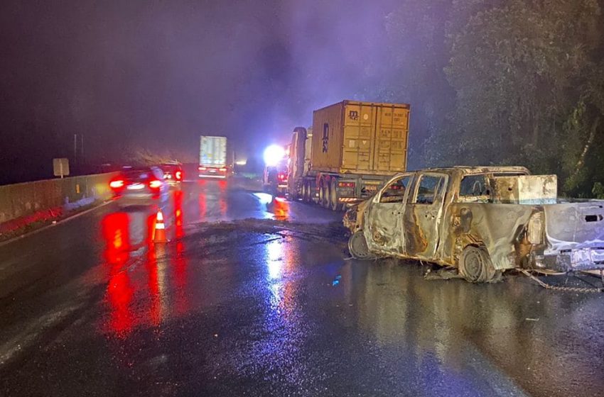  Acidente com incêndio na BR-277 deixa 6 quilômetros de fila