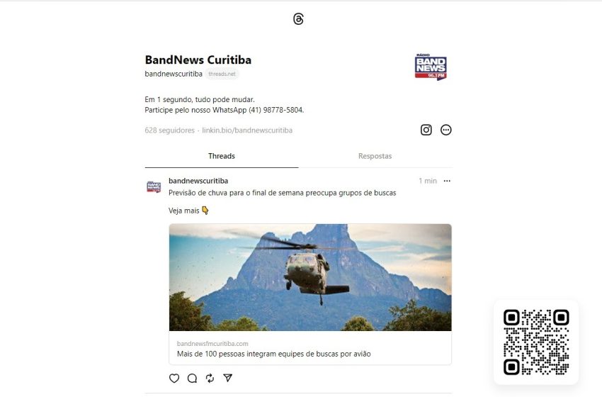  BandNews Curitiba está no Thrends, nova rede social de Zuckerberg