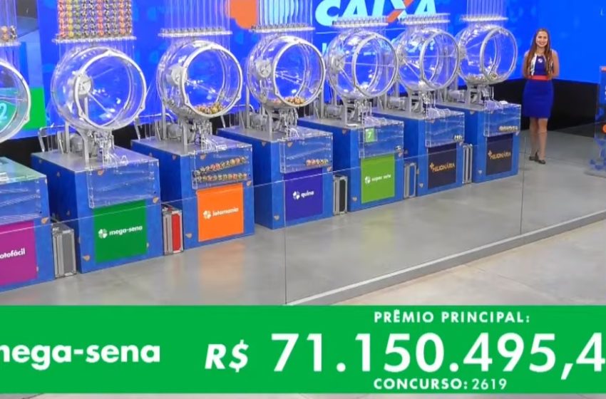  Veja os números sorteados no Concurso 2619 da Mega-Sena