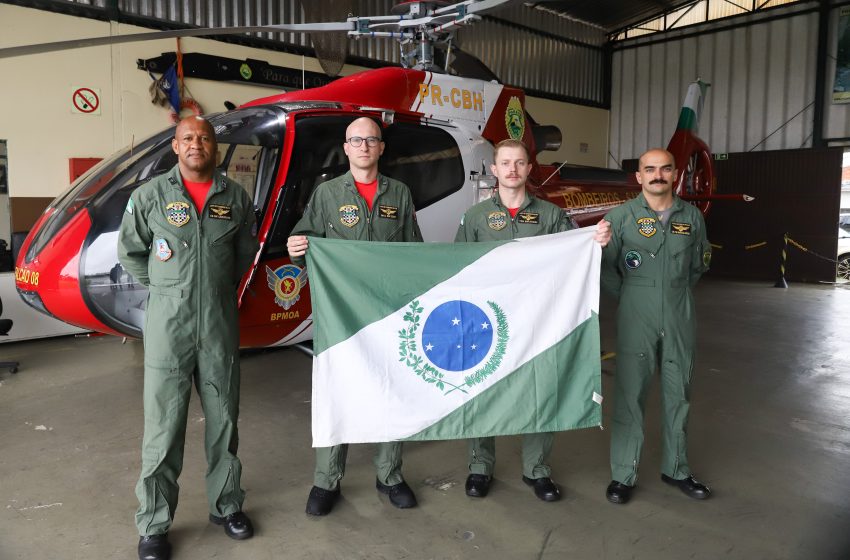  Paraná envia equipe e helicóptero do BPMOA para SC