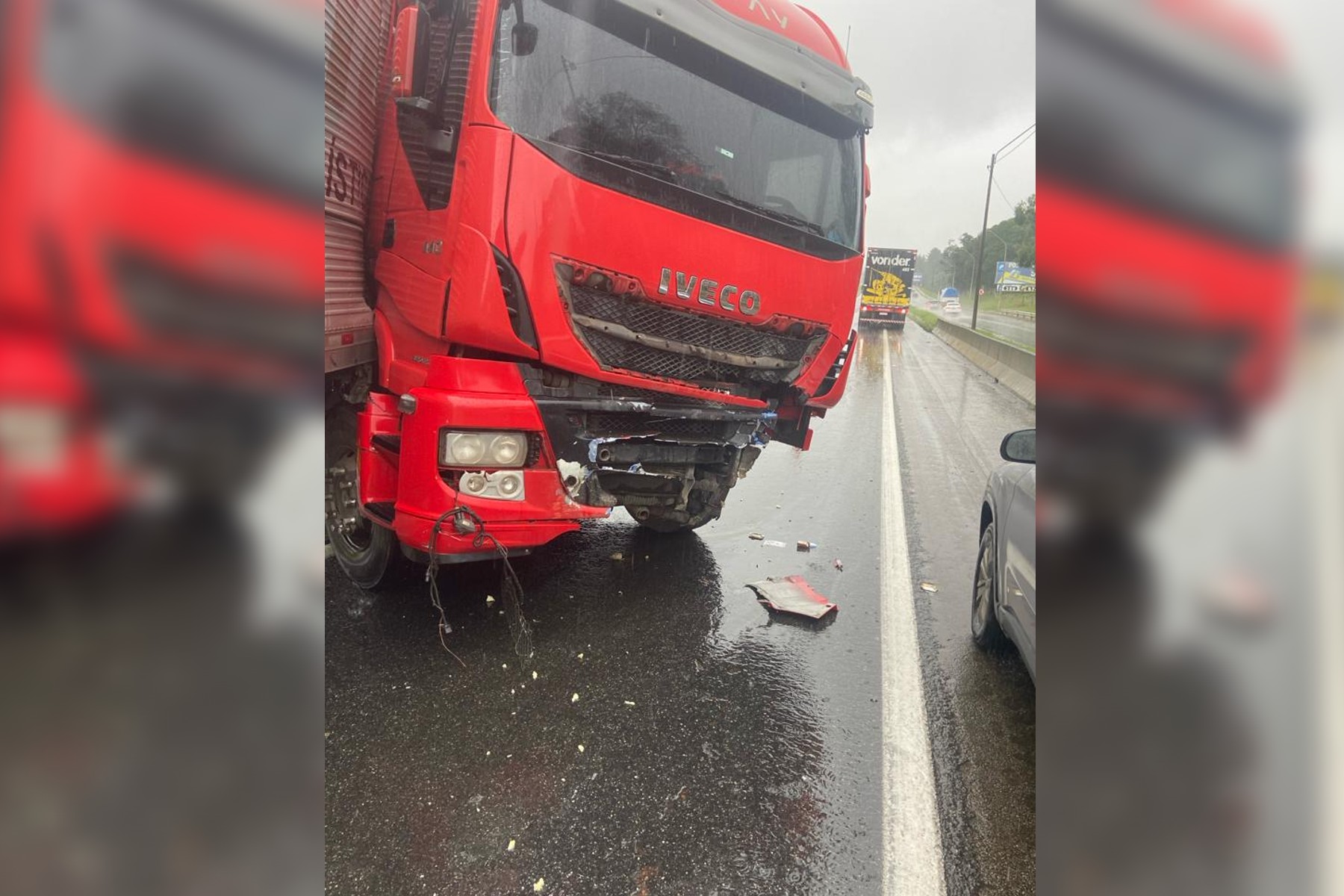 Duas pessoas ficam feridas em batida na marginal da BR 277