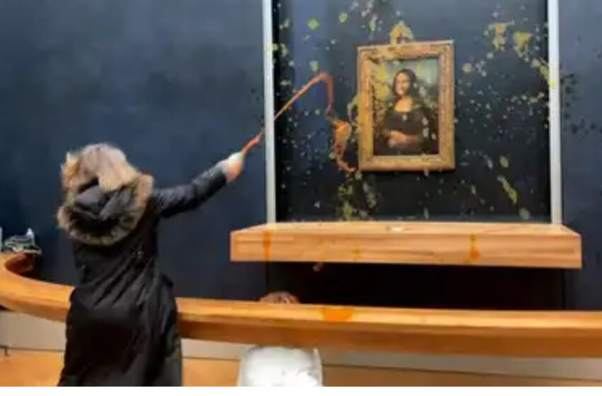  Ativistas podem pagar € 1.500 após ataque à Mona Lisa