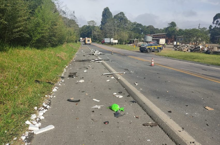  BR-476 é totalmente liberada após acidente com caminhão-tanque