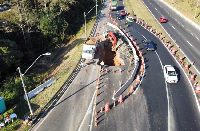  Cratera na BR-277: obras têm previsão para serem finalizadas