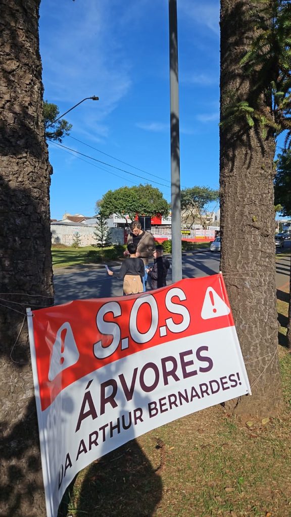 Moradores protestam contra corte de árvores na Av. Arthur Bernardes