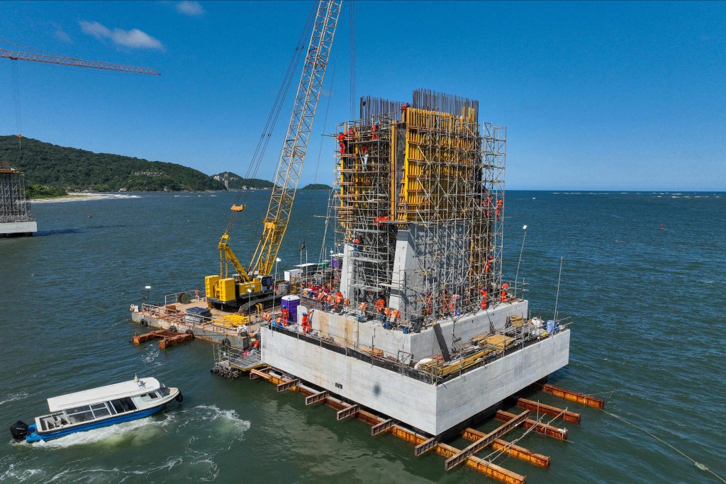 Novas imagens da obra da Ponte de Guaratuba são divulgadas