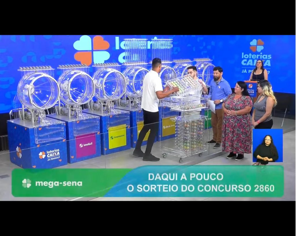 Assista o sorteio do Concurso 2860 da Mega-Sena. VÍDEO
